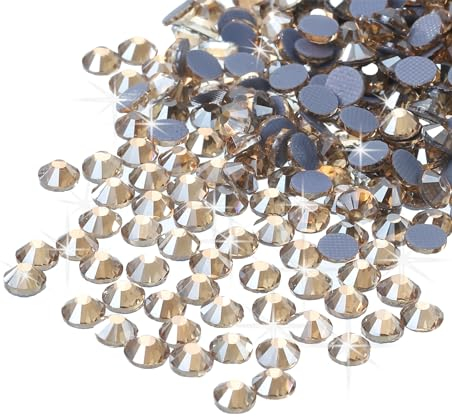 sourcing map 2880 Pcs Hotfix Rhinestones Flatback Crystal Glass Gems Art Rhinestones for Crafts Clothes DIY Decoration(SS10 2.9mm,Light Champagne)