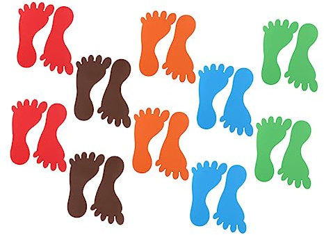 Ciieeo 10 Pares Pegatinas para suelo de pie calcomanías de huellas de niños bañera anti decoración pegatinas impermeables para jardines de infancia pegatina de huella autoadhesiva piso