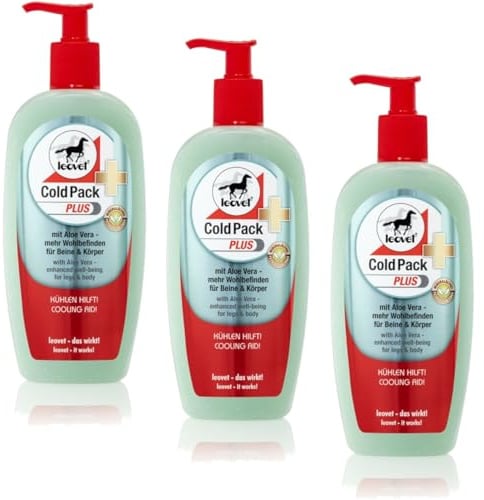 RL24 leovet - Cold Pack Plus Pferdesalbe – 3 x 500 ml (3er Set) | Für Mensch & Pferd – vitalisierender Pferdebalsam mit Aloe Vera – Pferdegel für Muskeln & Gelenke – kühlt & wärmt