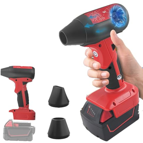 Mini ventilatore a getto d'aria, 130000 giri/min, senza fili, compatibile con batterie Milwaukee M18 da 18 V con controllo a 4 velocità per la pulizia della polvere dell'auto, per la pulizia delle