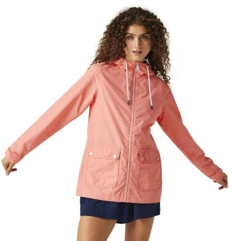 Regatta Womens Bayletta Full Zip Hooded Rain Coat, Shell Pink, 8 UK