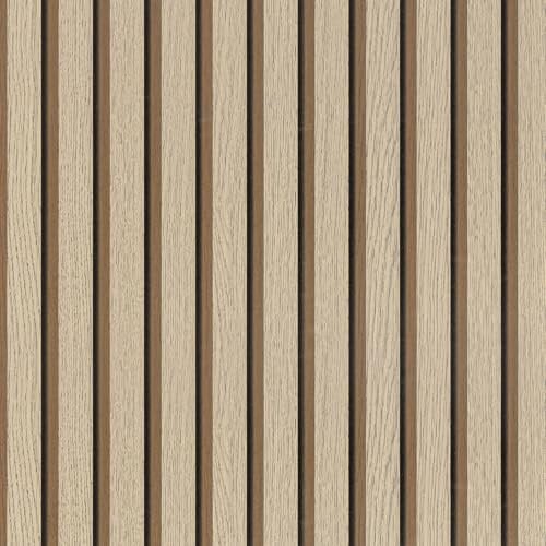 Arthome Wood Slat Wallpaper Self-Adhesive Removable Peel and Stick Wallpaper 43.5x610cm Vinyl Decorative Wood Stripe Grain Paper Natural Wooden Grating for Furniture Easy to Clean(Brown)