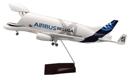 HUGGES Flugzeugmodellsimulation, Schreibtischdekoration, 45 cm, geeignet für Super-Beluga-Transportflugzeuge, geeignet für die Montage von Airbus A330