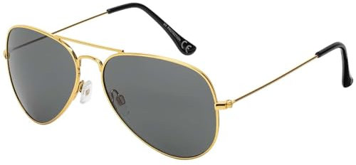 Herren Piloten Sonnen Brille Designer Metallrahmen 30573 Schwarz Gold