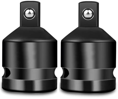 2PCS Juttzzei Impact Socket Adapter, 3/8 Inch Square Adapter Drive Female, 1/4 Inch Square Drive Male, Upgraded Black CR-V Steel 3/8 x 1/4 Socket Reducer for Driver/Ratchet/Socket Set Extension