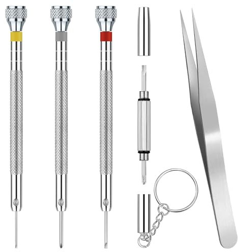NOCHME Set Di Cacciaviti Precisione Orologioaio, 6 Pezzi Non Magnetico Kit Di Riparazione Professionali Per Orologiai, Per Rimozione Parte Posteriore Dell'orologio, Sostituzione Della Batteria
