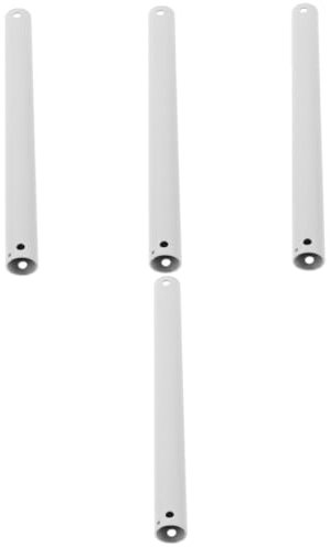PRETYZOOM 4pcs Ceiling Fan Light Extension Pole Adjustable Ceiling Fan Extender Rod Ceiling Fan Pole Mount Downrod for Ceiling Fans Carrier Down Rod for Ceiling Fan Universal Room Iron White