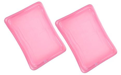 JOINPAYA 2pcs Inflatable Tray Drink Tray Cool Coolers Ice Cube Tray Swimming Pool Drink Holder Inflatable Cooler Inflatable Ice Serving Tray Holder Inflatable Salad Tray Pink Pvc