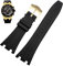 VYSLZ 28mm Schwarz Weiches Silikon Gummi Uhrenarmband Armband Armband Für AP ROYAL OAK Armband Gürtel 40mm 42mm(Black Gold)