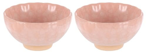 sourcing map Juego de 2 tazas de té de cerámica chinas de 4.2 onzas, tradicional Gong Fu, taza de té japonesa sin asa, taza de café pequeña para mate, té, café, bebidas de vino, rosa