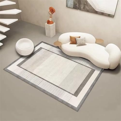 GX-YJX Teppich Vorzimmer Teppich Vorzimmer Strapazierfähiger Grauer rechteckiger Wohnzimmerteppich pflegeleicht rutschfest Teppich Bodenbelag Area Rugs 50X120CM