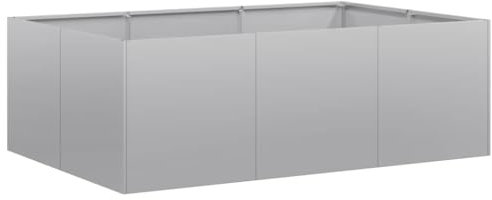 vidaXL Jardinera 120x80x40 cm de Acero galvanizado, macetero, Soporte para Plantas, lecho Elevado, Soporte para jardineras, Bandeja para Plantas