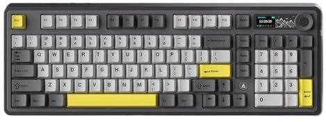 JGHFReW AK980 RGB Mechanical Gaming Keyboard 99 Three Modes Wireless Bluetooth Wired Hot Swap PBT Gasket Compatible With PC Laptop Gamers(Gary-Marrard)