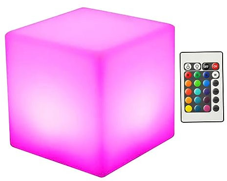 UKCOCO Wasserdichter Led Cube Licht Outdoor Farbwechselnde Lampe Mit Fernbedienung Pe Material Für Garten Und Pool Batteriebetriebene Nachtlicht Für Partys Und Atmosphäre