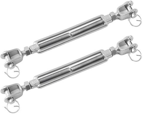 Tendeur en acier inoxydable 3/8 M10, tendeur de type 304 Uu avec goupille de verrouillage, vis ouvertes/fermées réglables, 2 pièces pour serrer et sécuriser