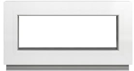 Framex Fenêtre de cave - Vitrage fixe (Fib) blanc 80 x 40 cm 2 compartiments 32 mm (4/24/4) fenêtre/fenêtre de maison de jardin/fenêtre en plastique largeur x hauteur 800 x 400 mm