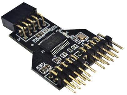 Uxsjakjsd USB 9Pin Schnittstellenstecker Splitter 1 zu 2 Erweiterungsadapter 9-Pin USB HUB USB 2.0 Stecker für RGB für Motherboard Lüfter