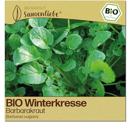 Samenliebe BIO Winterkresse Samen | Kresse Barbarakraut - scharf würzig & winterhart - samenfestes BIO Saatgut