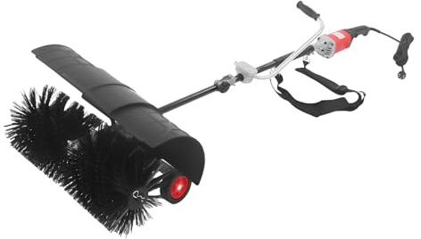 Barredora eléctrica de 1600 W, 2 en 1, escoba eléctrica con ruedas y soplador, 6 velocidades, dispositivo de limpieza de césped ajustable, barredora de jardín, soplador de hojas para césped, caminos