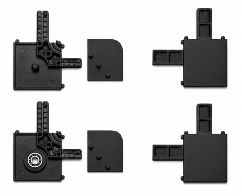 FERPASA® - Kit Escuadras para Mosquitera Corredera con Rodamiento | Juego Completo de Esquinas en Poliamida | Deslizamiento Suave | Repuesto Universal para Mosquiteras (Negro, Perfil Ancho)