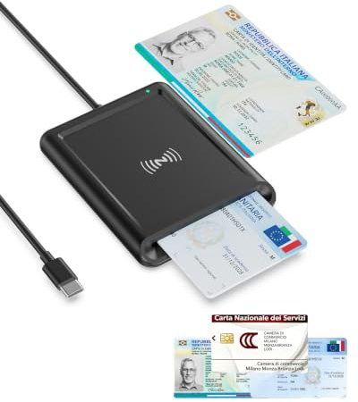 USB-C Kartenlesegerät Personalausweis mit NFC für neuen Personalausweis PC | Smart ID Card Reader USB SIM Kartenleser für Bankkarten,Chipkartenleser kompatibel mit Windows,Linux,Android,mit95cm Kabel