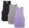 icyzone Women's Workout Tank Top Lightweight Athletic Muscle Shirts Loose Fit Sport Gym Yoga Top, Pack of 3 (L, Black/Grey/Lavender)