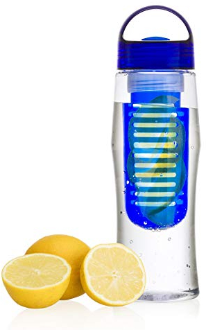 Vinsani® Fruit Fuzer Water Bottle Fruit Infusion Infuser Aqua Hydration - Blue…