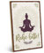 ARTFAVES® Wandbild Holzschild mit Spruch - RUHE BITTE - MEDITIEREN - Türschild Retro Vintage Deko Bild Geschenk - Meditation, Spiritualität, Achtsamkeit