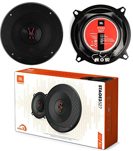2 Lautsprecher kompatibel mit JBL STAGE3 527 2-Wege koaxial 5,25 13,00 cm 130 mm 40 watt rms und 200 watt max 3 ohm 91 db spl Auto schwarz, pro Paar