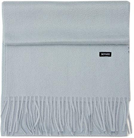 Bovari Kaschmir Schal Damen – 100% Kaschmir/Cashmere – Premium Qualität – 180 x 31 cm - viele Farben (Hellblau (Pale Blue))