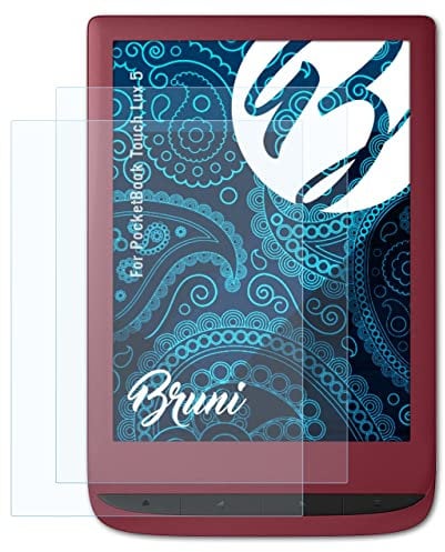 Bruni Protecteur d'écran compatible avec PocketBook Touch Lux 5 Film Protecteur, cristal clair Écran protecteur (2X)
