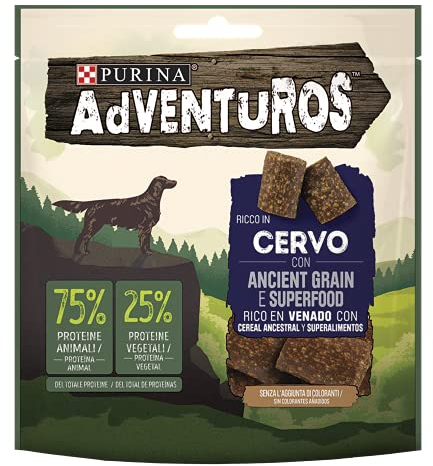 Purina Adventuros Ancient Grain und Superfood Hundesnack Reich aus Hirsch mit Altgrain und Superfood, 6 Packungen à 120 g