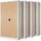 Jan Nowak 4er Set Aktenschrank C001H Büroschrank Metallschrank Stahlschrank Werkzeugschrank Stahlblech Pulverbeschichtet Flügeltürschrank Abschließbar 195 cm x 90 cm x 40 cm (weiß/holzoptik)