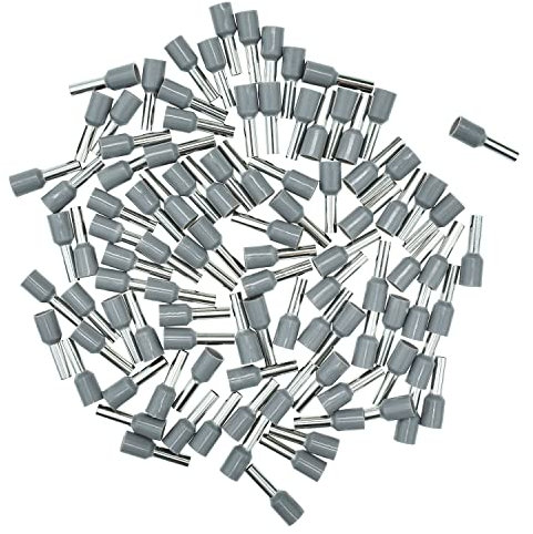 Terminales de cable 4,00 mm² gris, aislados, 100 unidades