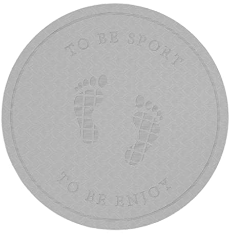 Milageto Runde Gymnastikmatte Stummdecke Seilspringende Böden Schutz Sport rutschfeste Springseilmatte TPE Yogamatte für Heimtraining im Innenbereich - grau