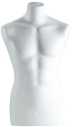 Deco Woerner Schaufensterpuppe Mannequin Herren Torso Herren-Büste Styropor 78cm weiß