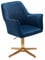 möbelando Schreibtischstuhl Dunkelblau Samt Design Drehstuhl mit Lehne | Schalenstuhl 120 kg Höhenverstellbar | Arbeitsstuhl ohne Rollen | Stuhl Schreibtisch Home-Office Drehbar