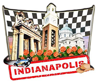 Indianapolis USA Kühlschrankmagnet, 3D-Klassiker, Holz-Kühlschrankmagnete, Wahrzeichen, handgefertigt, Handwerk, Reise, Souvenir, Geschenk, Sammlung, Dekoration, 176