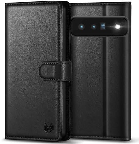 Kuafcase for Google Pixel 6 Pro Case, Wallet Leather Flip Case with 4 Card Slots Magnetic Closure Kickstand Shockproof Protective Phone Case for Google Pixel 6 Pro - Black