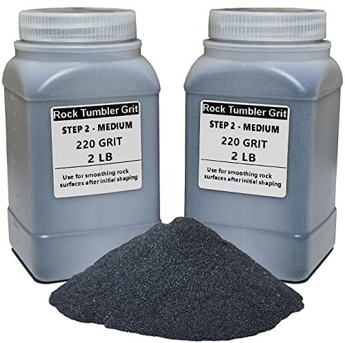 HDongany 4 LBS Rock Tumbler - Medium Grit(220#), Compatible with Any Brand Tumbler Stone Polisher, Rock Polishing Grit Media