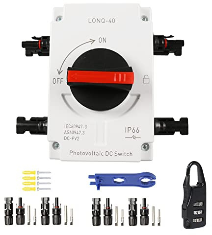 Caja de conexiones solar PV fotovoltaica DC 500 V,4 cadenas,15 A+63 A,protección contra sobretensiones, fotovoltaica,IP65,resistente al agua, protección contra sobretensiones, protección contra rayos