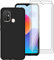 KZIOACSH Cover per ZTE Blade A52 4G[Non per 5G] + [3 Pack] Vetro Temperato，Ultra Sottile，Antiurto，AntiGraffio Morbida TPU Silicone Custodia,Nero