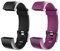 Runlio ID115plusHR (V2.0), Ersatzbänder, verstellbare Ersatzbänder, Fitness-Tracker, nicht für ID115, ID115U, ID115U HR, Schwarz und Violett