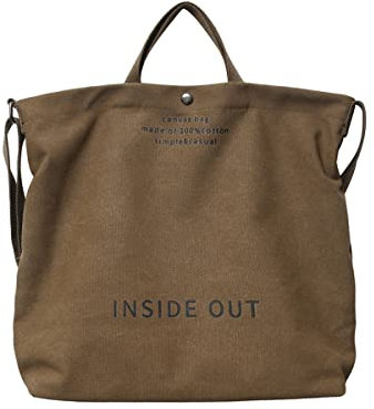 Bolso de mano de lona para mujer, bolso de trabajo informal cruzado con asa superior., Café, Talla única