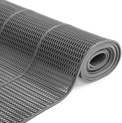 ybaymy Tappetino antiscivolo, 300 x 90 cm, sedile in PVC, drenaggio, tappetino in gomma perforato, per evitare cadute, parcheggio, corridoio, bagno, uso
