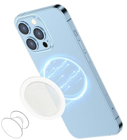 AUROX Compatible with MagSafe Base for iPhone 16/15/14/13/12, Magnetic Base Plate Compatible with PopSocket Phone Grips & iPhone MagSafe Series【Removable for Wireless Charging】(Clear)