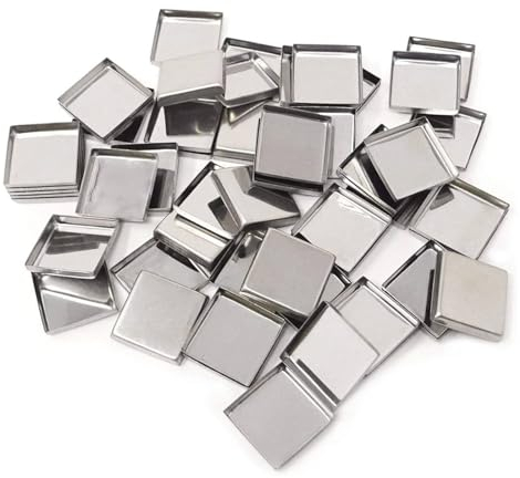 Leere Metallpfannen,Magnetische Make-up-Palette,Leere Quadratische Metallpfannen für Lidschatten-Palette,Rechteckige Palettenpfannen Make-UP-Palette,Magnet Palette für Lippenstift Lidschatten,20 Stück