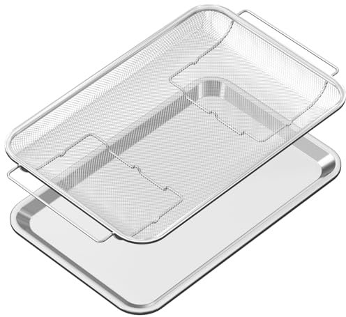 Air Fry Basket and Tray Set Compatible with Samsung Air Frying Oven, 20.4 x 13.4 IN Bacon Cooker Broiler Pan for 30 Oven, Stainless Steel Air Fry Crisper Basket and Rack, Part# NX-AA5000RS, 1 Set