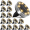 nipify Luces Solares LED Exterior Jardin Suelo, 16 Piezas Luz Solar Piscina, IP65 Impermeable Lampara Solares para Césped, Patio, Camino, Escalón, Blanco cálido