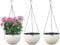 Kmrlofiy Blumenampel Hängend 3er Set Hängetopf für Pflanzen mit Ketten Hängende Blumenampel mit Wasserspeicher zum Garten Balkon Wohnzimmer Draußen für Hängeampel Pflanzen (Beige, L)